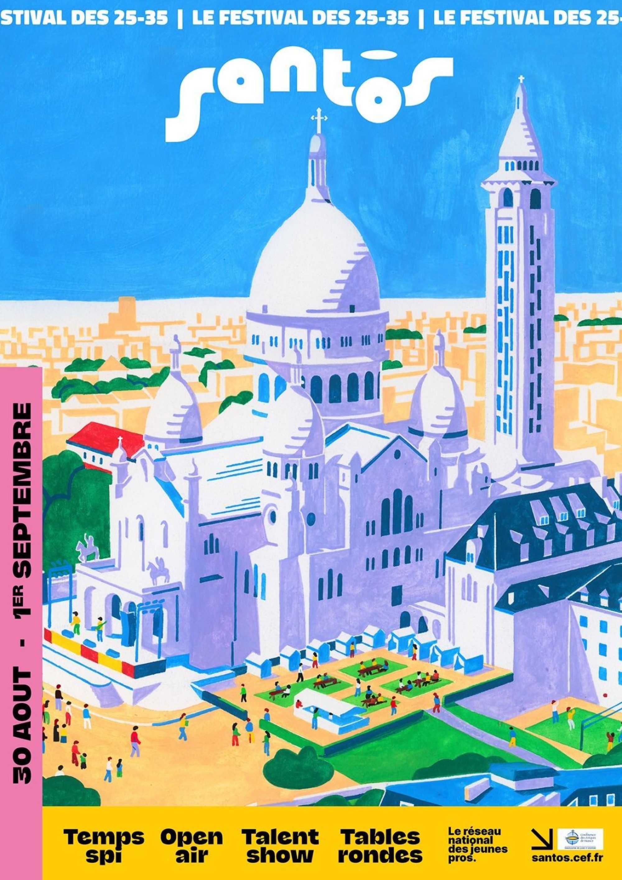 affiche du festival santos 2024 le réseau national des 25 - 35 ans Montmartre